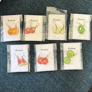 Fruit-Themed Earrings Set